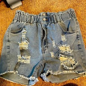 SHEIN CURVE OXL paperbag shorts never worn